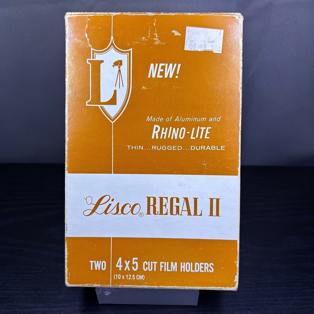 Vintage Lisco Regal II 4x5 Cut Sheet Film Holders 2-Pack Aluminum Rhino-Lite